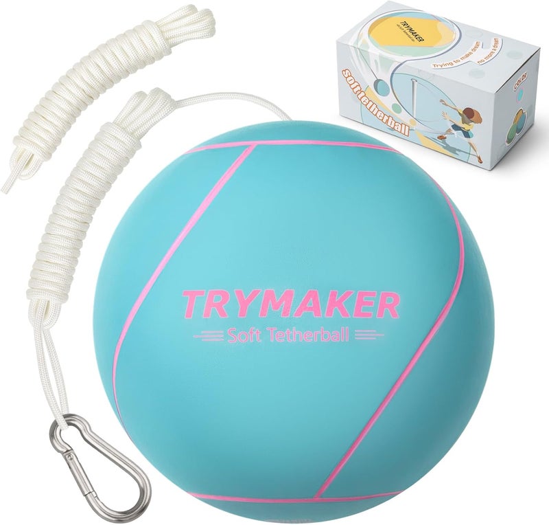 Trymaker Store Tetherball, Tether Balls and Rope Set for Blue and Green, Replacement Tetherball for Adults Backyard Outdoors… - Image 1